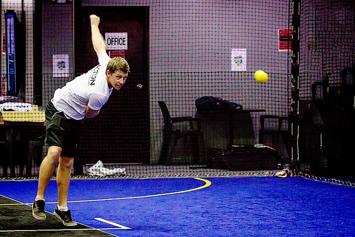 Indoor Cricket in action